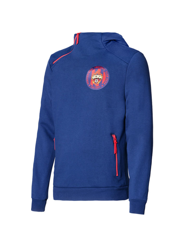 Купить Толстовка на молнии с капюшоном PFC CSKA est 1911, цвет синий (XL) по Нижнему Новгороду