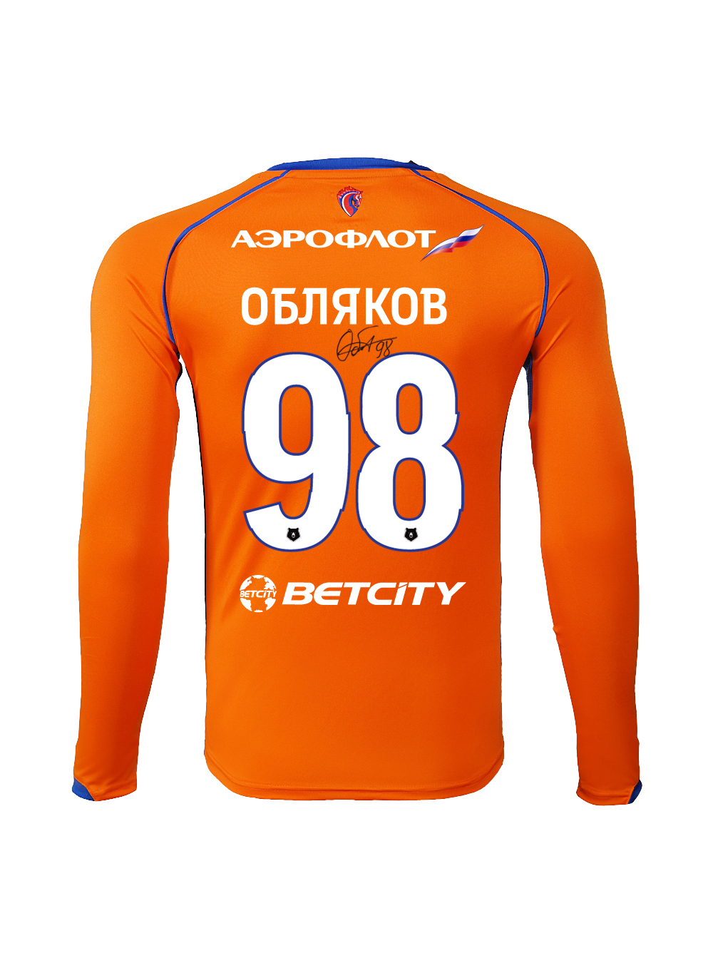 Купить Футболка игровая резервная с длинным рукавом с автографом ОБЛЯКОВА (S) по Нижнему Новгороду
