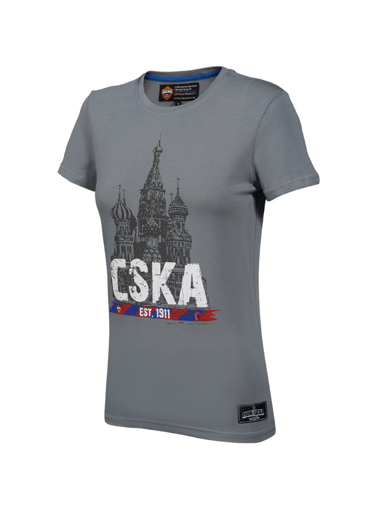 Купить Футболка женская «CSKA. Собор», цвет серый (L) по Нижнему Новгороду