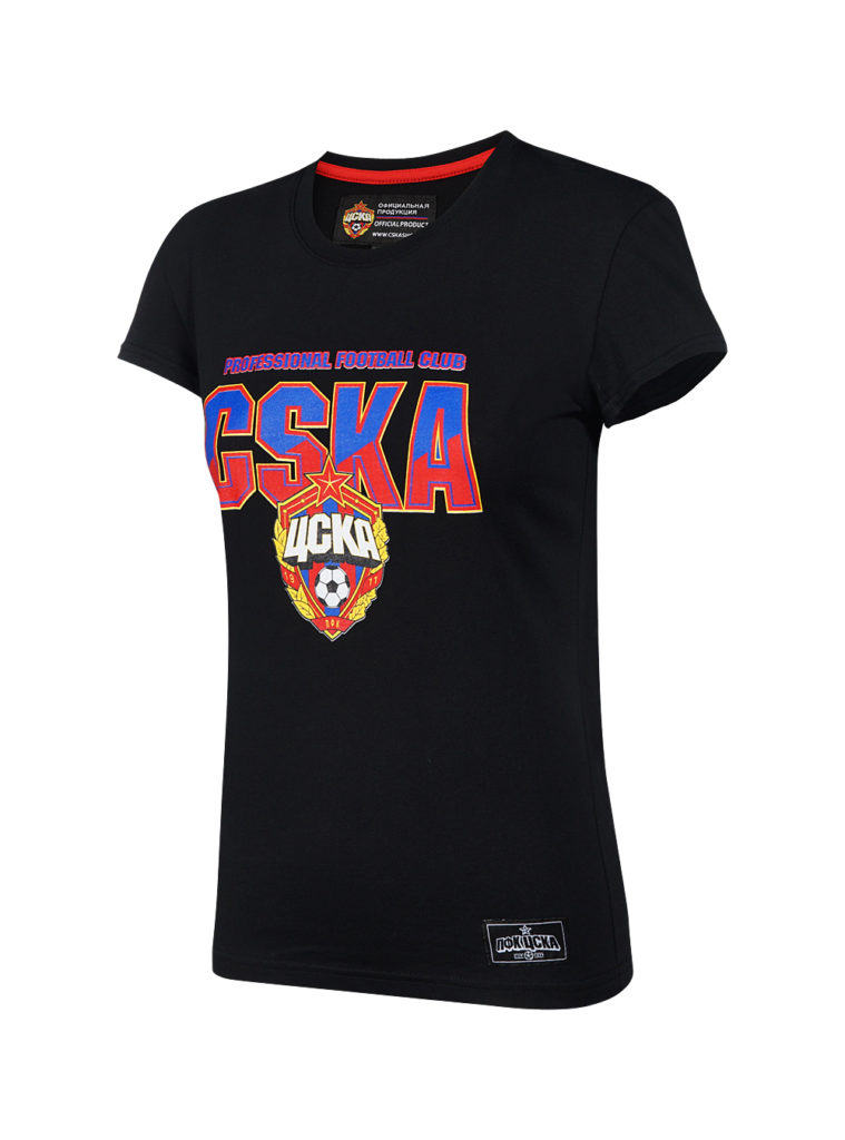 Купить Футболка женская «PFC CSKA», цвет черный (XS) по Нижнему Новгороду