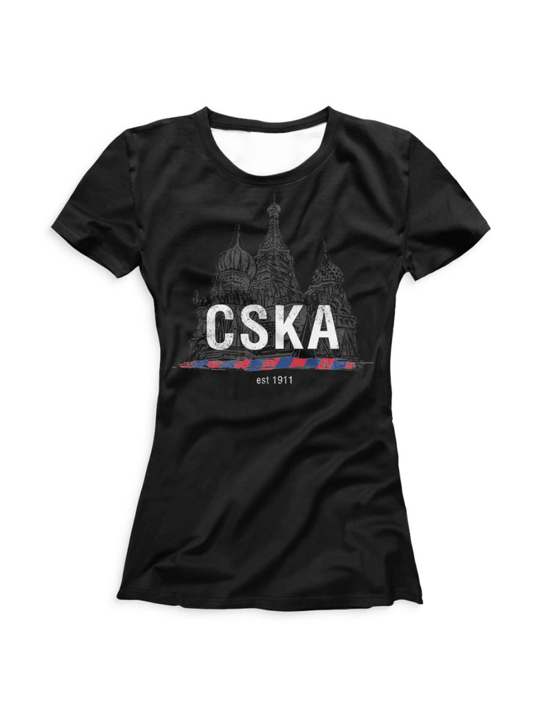 Купить Футболка женская «CSKA 1911», цвет черный (M) по Нижнему Новгороду
