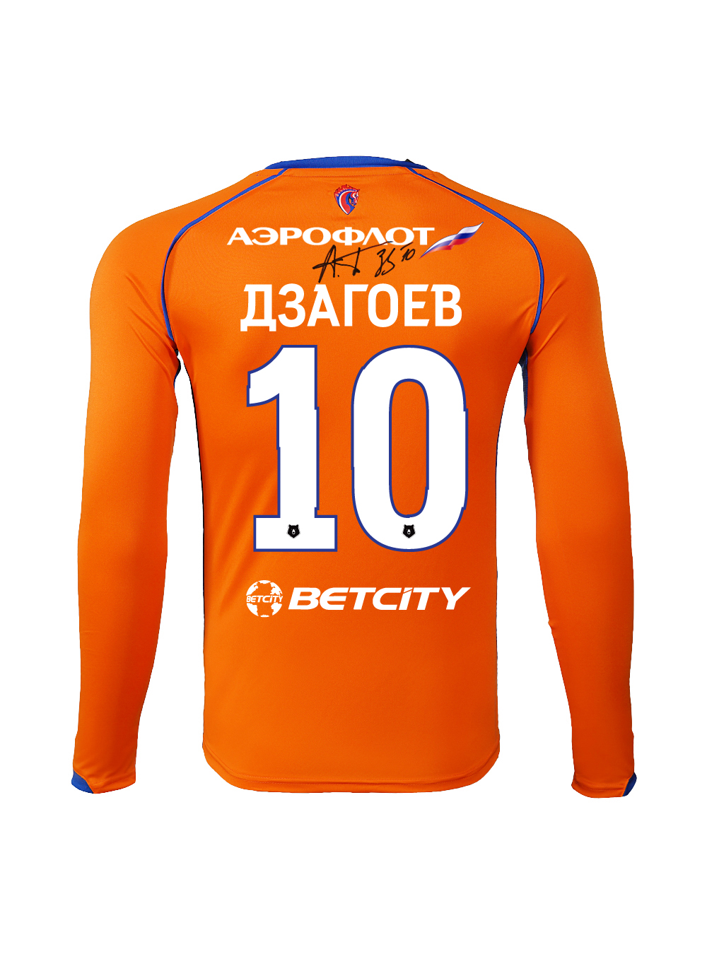 Купить Футболка игровая резервная с длинным рукавом с автографом ДЗАГОЕВА (XL) по Нижнему Новгороду